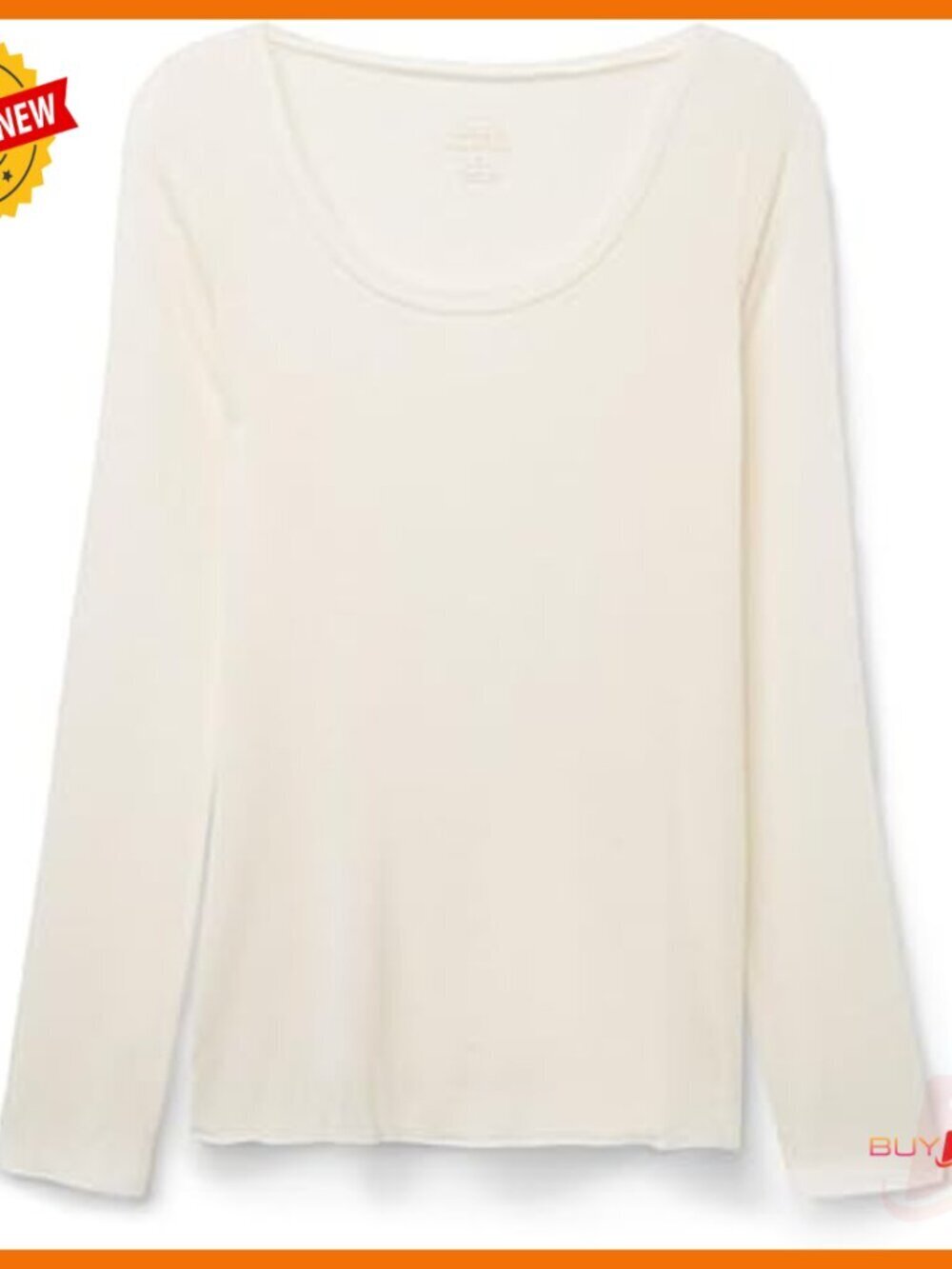 Long Sleeve Scoop Neck T-Shirt in Modal Cashmere Blend Size S